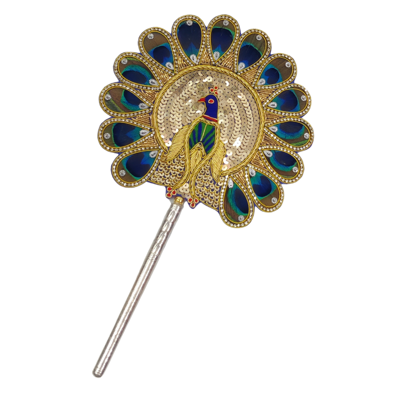 Handcrafted 14 Par Pure Silver Mor Pankh Patch Round Shriramsilverworks