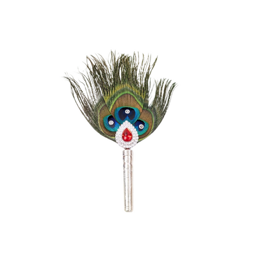 3 Par Pure Silver Mor Pankh Peacock Feather Shriramsilverworks