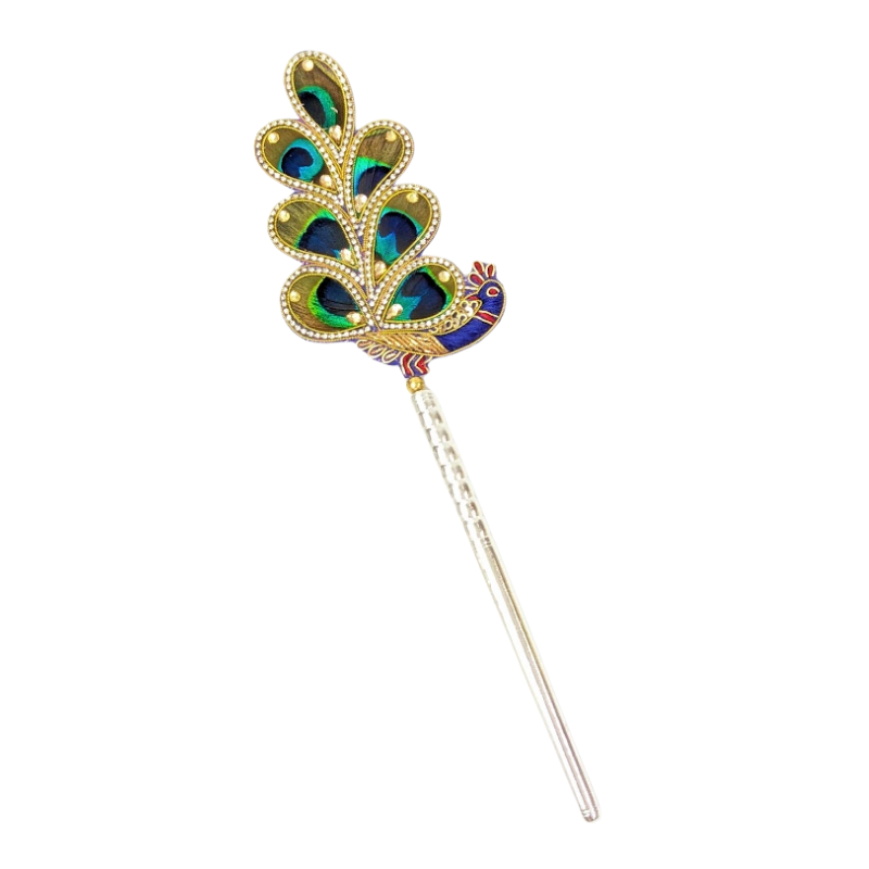 Handcrafted 7 Par Pure Silver Mor Pankh Patch Shriramsilverworks