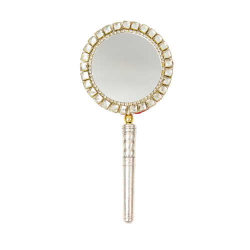 Handcrafted Pure Silver Mirror for Laddu Gopal Shriramsilverworks