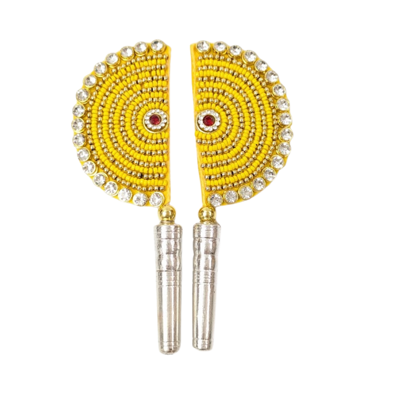 Handcrafted Pure Silver Pankhi For Laddu Gopal with Pearl Work Shriramsilverworks