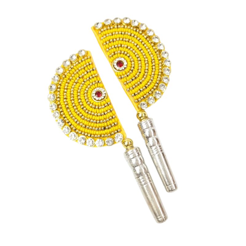 Handcrafted Pure Silver Pankhi For Laddu Gopal with Pearl Work Shriramsilverworks