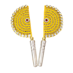 Handcrafted Pure Silver Pankhi For Laddu Gopal with Pearl Work Shriramsilverworks